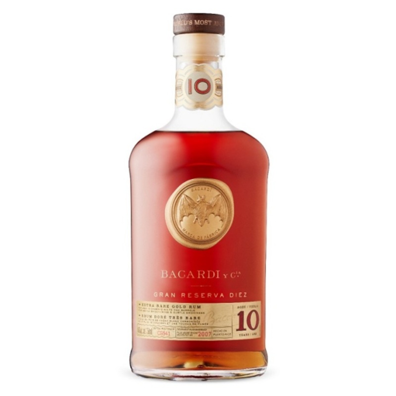 Bacardi Aged Rum Extra Rare Gold Gran Reserva Diez 10 Yr 80 750 ML
