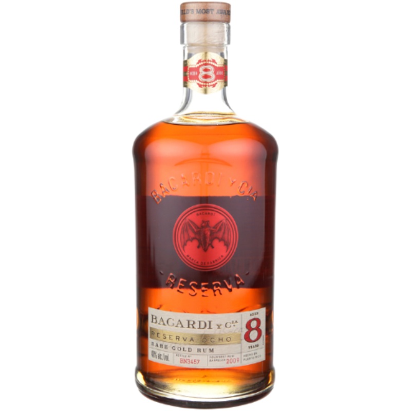 Bacardi Aged Rum Rare Gold Reserva Ocho 8 Yr 80 750 ML