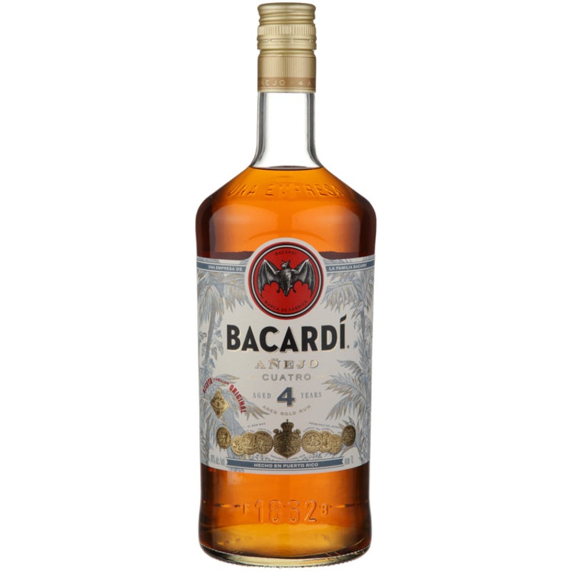 Bacardi Aged Rum Anejo Cuatro 4 Yr 80 1 L