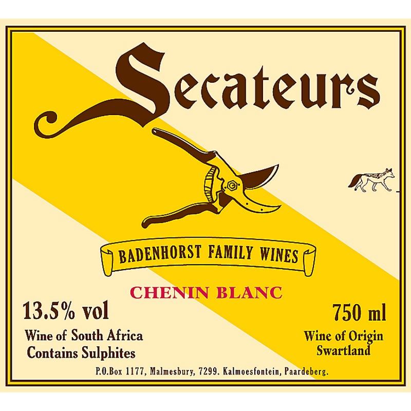 A.A. BADENHORST FAMILY WINES CHENIN BLANC SECATEURS SWARTLAND 2022 750ML