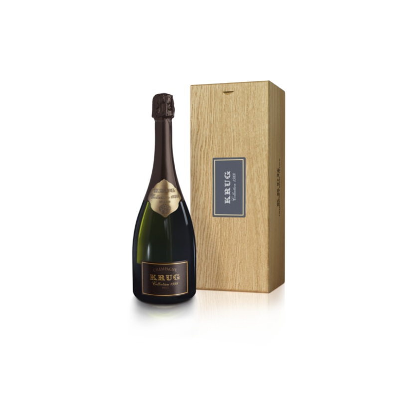KRUG CHAMPAGNE BRUT KRUG COLLECTION 1988 W/ WOODEN GIFT BOX 750ML