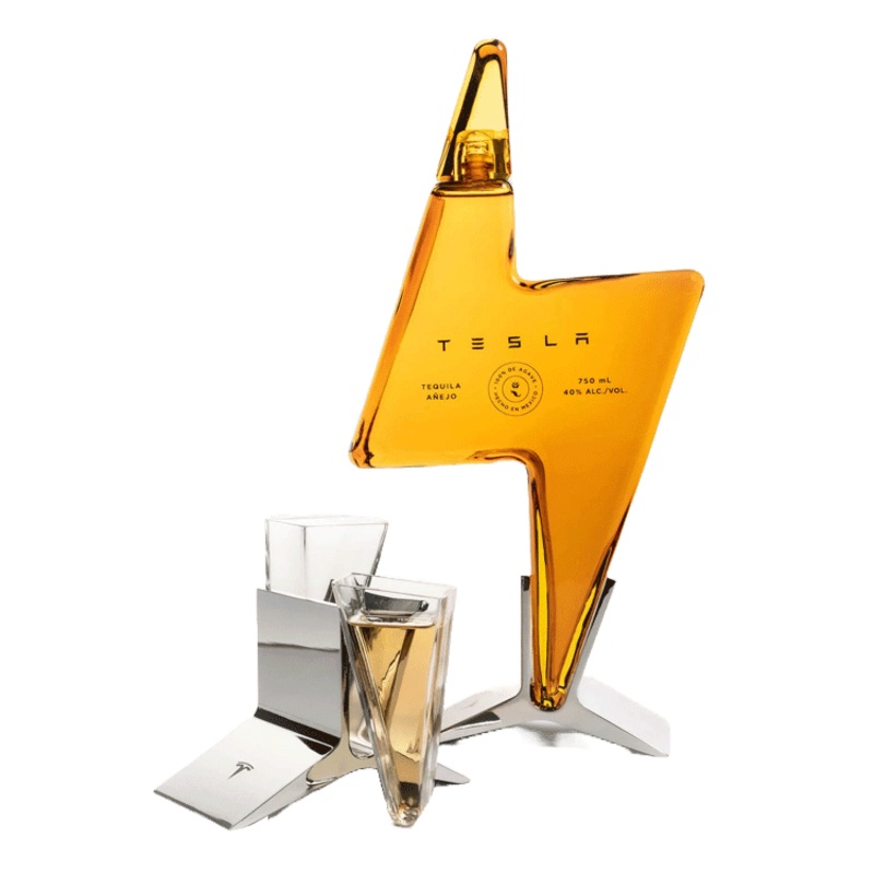 Tesla Limited Edition Anejo Tequila with matching Shot Glass Set - 750ML