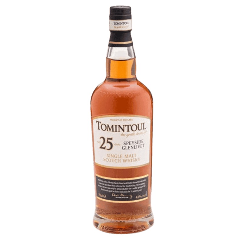Tomintoul 25 Year Old Speyside Glenlivet Single Malt Scotch Whisky 86 Proof - 750ML
