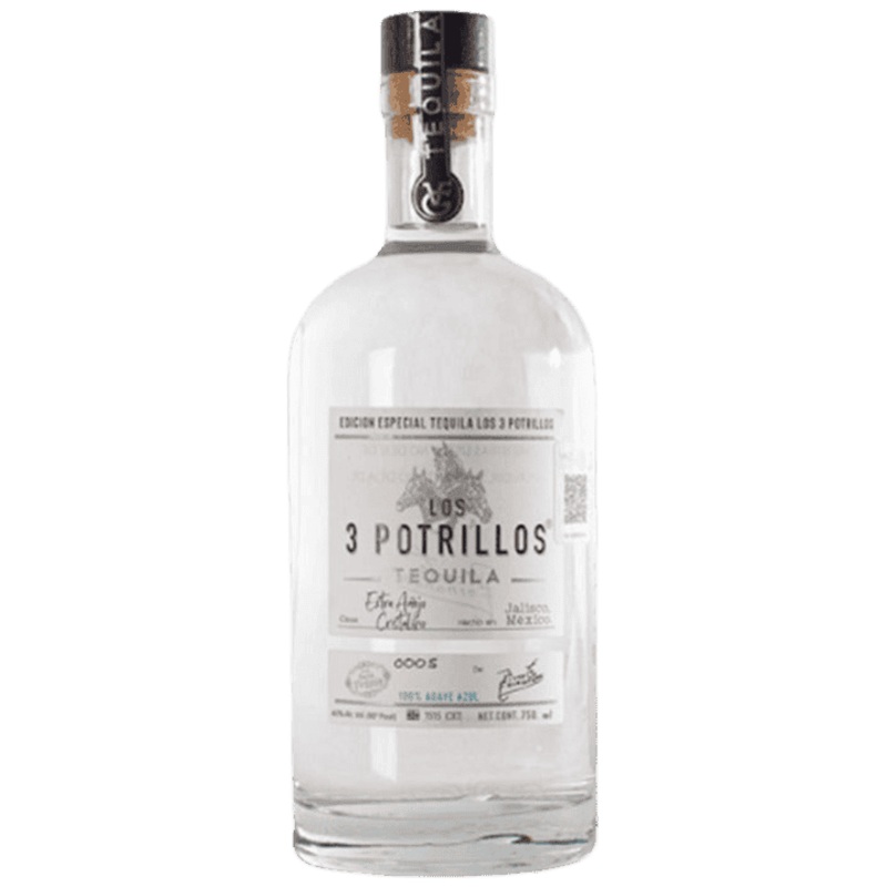 Tres Potrillos Tequila Triple Distilled Blanco - 750ML
