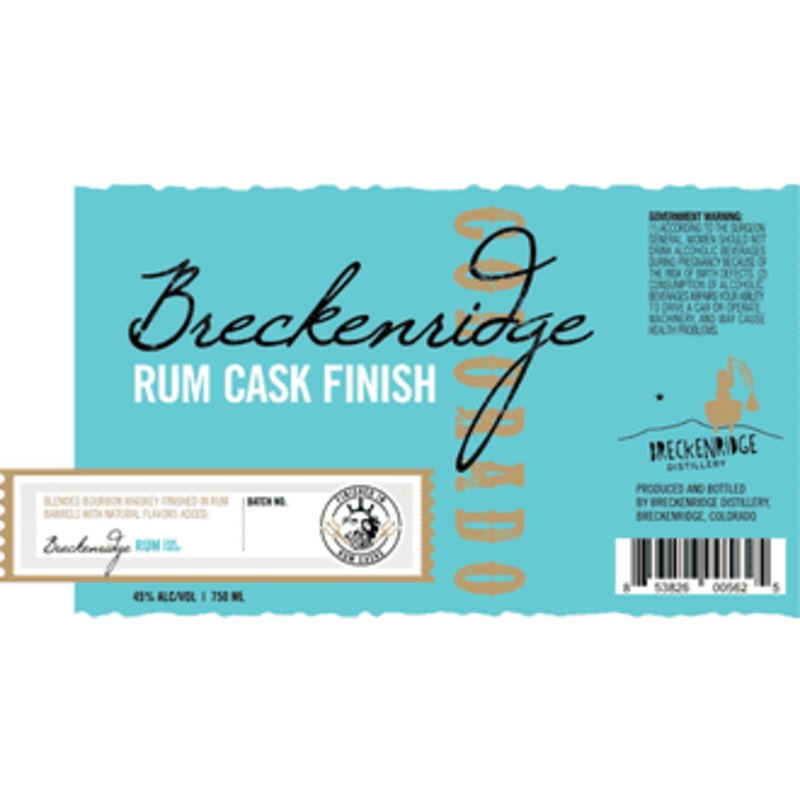 Breckenridge Distillery Rum Cask Finish Blended Bourbon Whiskey