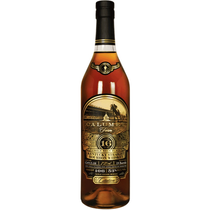 Calumet Farm 16 Year Old Single Rack Black Kentucky Straight Bourbon Whiskey 106 Proof