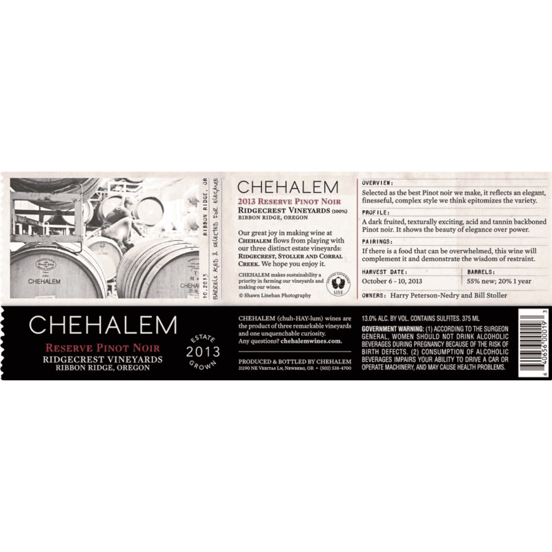 Chehalem Ridgecrest Vineyard Estate Pinot Noir - 750ML