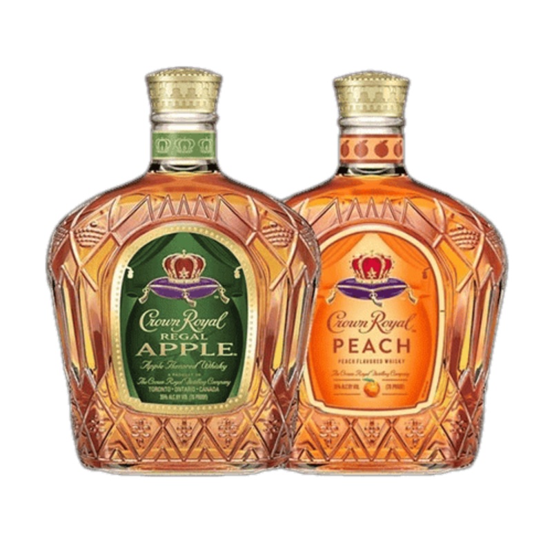 Crown Royal Apple & Crown Royal Peach Whisky Bundle - 750ML