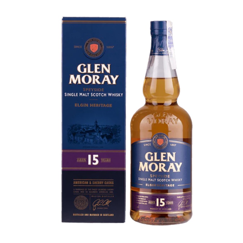 Glen Moray 15 Year Old Single Malt Whisky 1L
