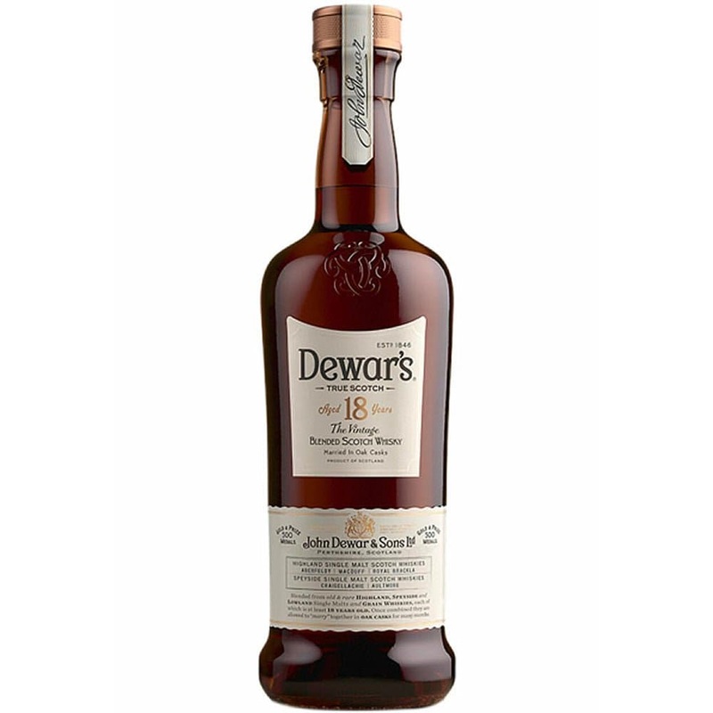 Dewars 18 Year Old Scotch Whisky