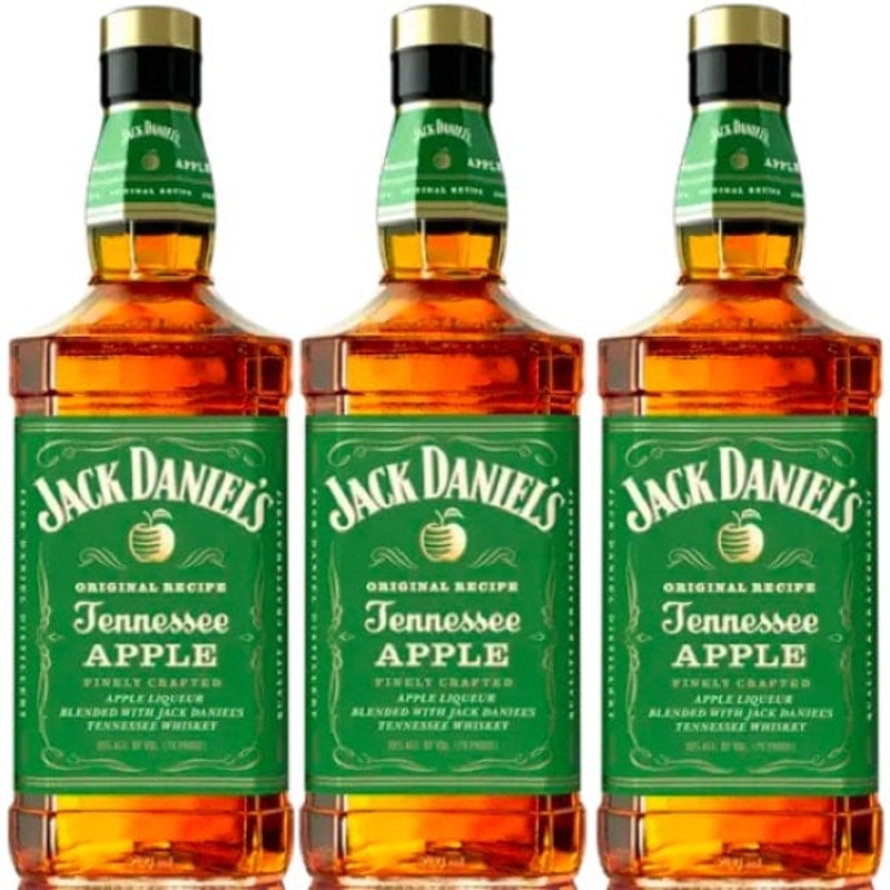 Jack Daniels Tennessee Apple Whiskey 3 Bottles Bundle