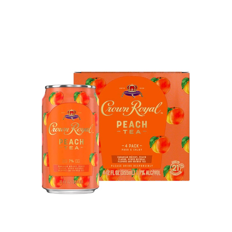 Crown Royal Peach Tea Canadian Whisky Cocktail 4-Pack
