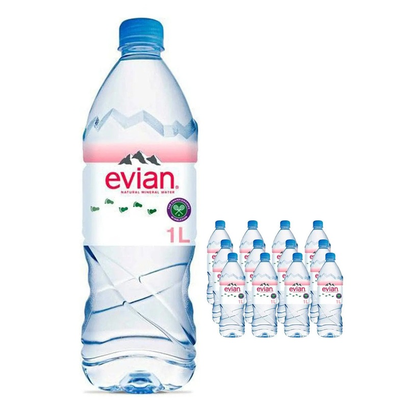 Evian Natural Spring Water Plastic Bottle Multipack, 12 x 1 L