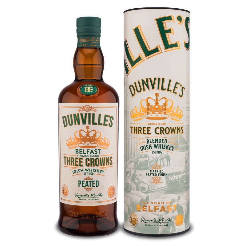 Dunvilles Three Crowns Peated Irish Whiskey 43.5% abv 70cl