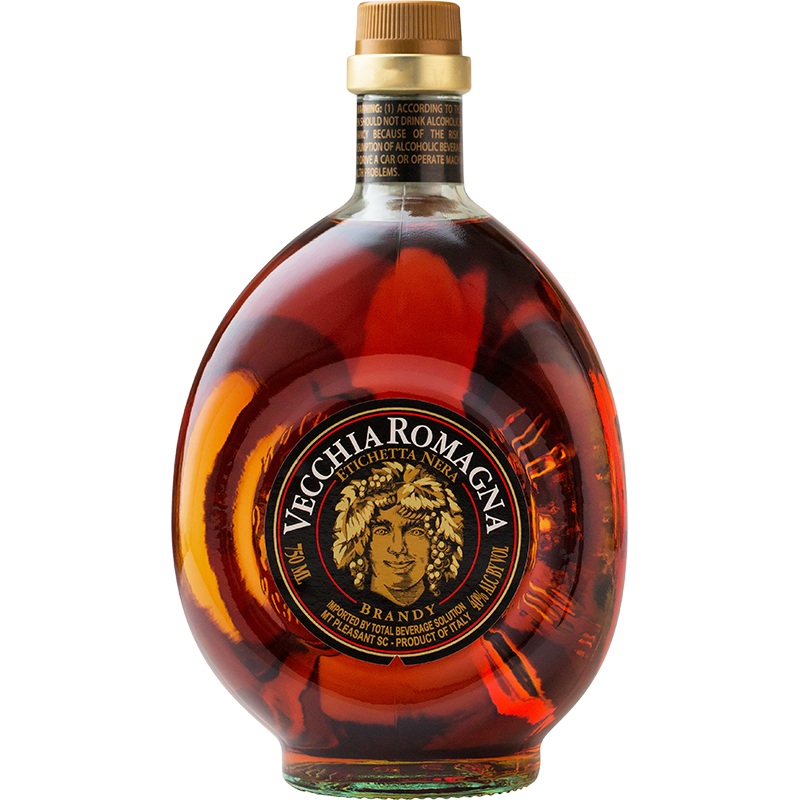 VECCHIA ROMAGNA ETICHETTA NERA MONTENEGRO BRANDY W/ 1 GLASS 750 mL