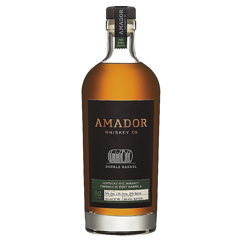 AMADOR WHISKEY CO. RYE WHISKEY DOUBLE BARREL PORT BARREL FINISHED 92 750ML
