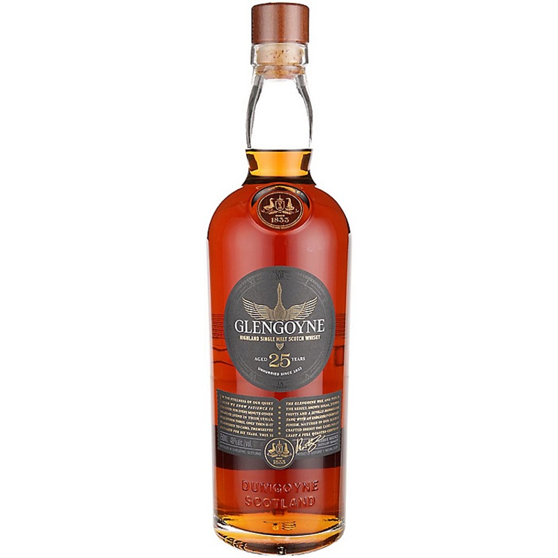 GLENGOYNE SINGLE MALT SCOTCH 25 YR 96 WOOD BOX 750ML