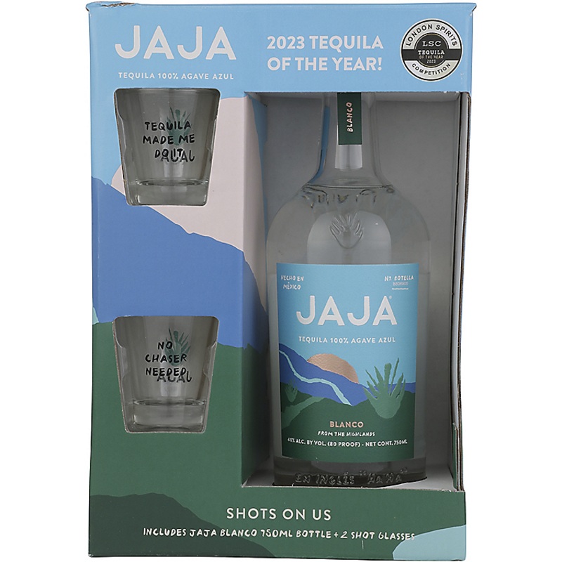 JAJA TEQUILA BLANCO 80 W/ 2 SHOT GLASSES 750ML
