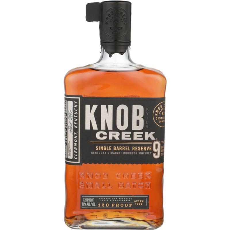 KNOB CREEK STRAIGHT BOURBON SINGLE BARREL RESERVE 9 YR 120 750ML