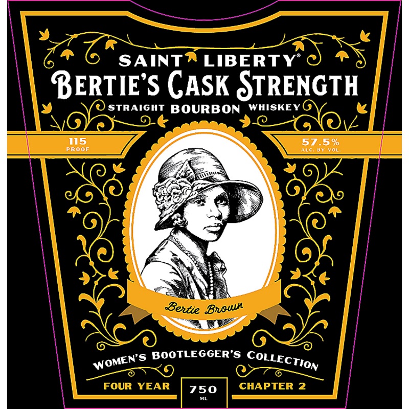 SAINT LIBERTY STRAIGHT BOURBON BERTIES CASK STRENGTH WOMENS BOOTLEGGERS COLLECTION 4 YR 115 750ML