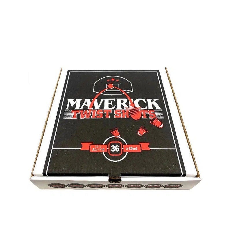 Maverick Pizza Box Twist Shots With Basketball Liqueur 36 x 25ml Shots