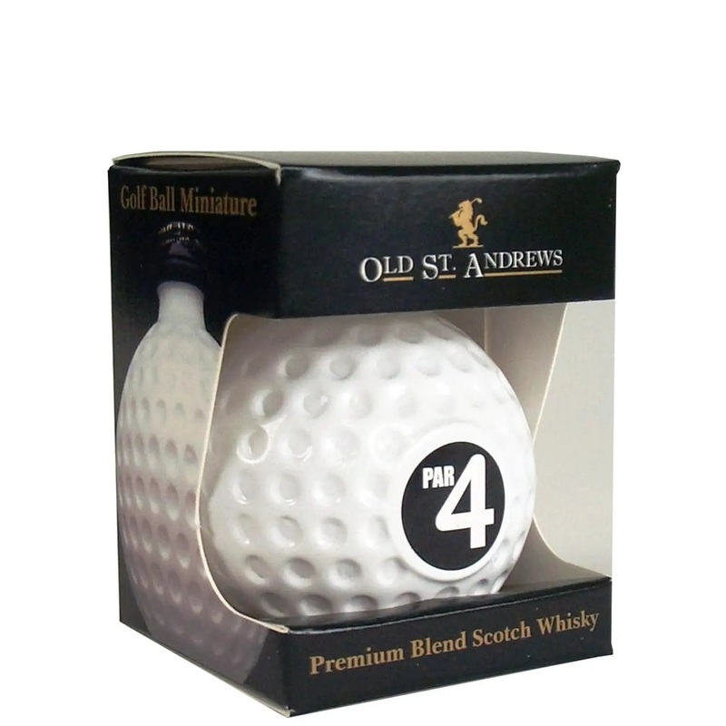 Miniature Scotch whisky filled sprayed golf ball bottle, 5 cl