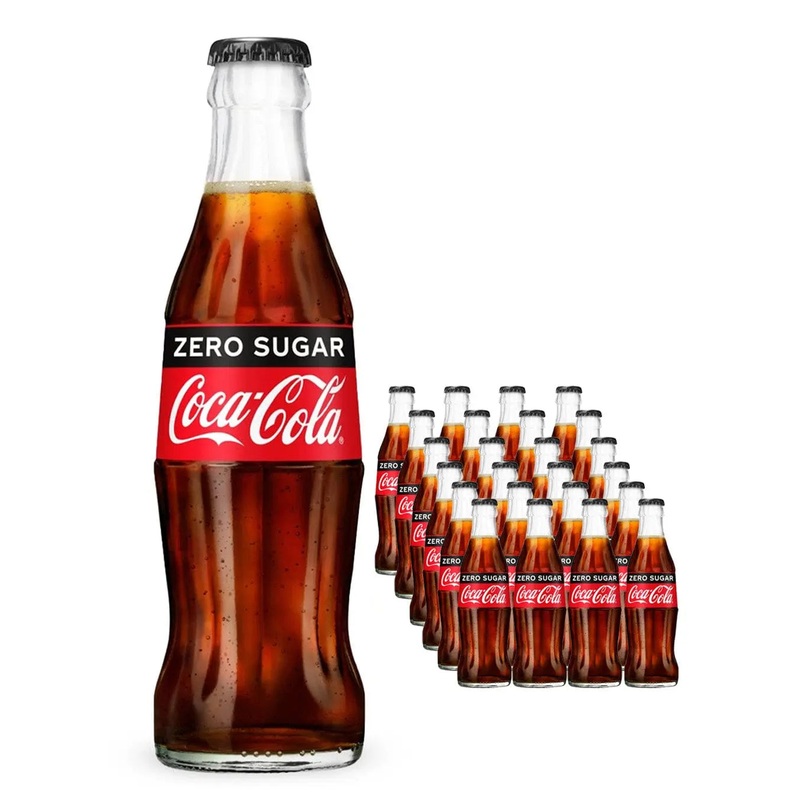 Coca-Cola Coke Zero Glass Bottle Multipack, 24 x 200 ml