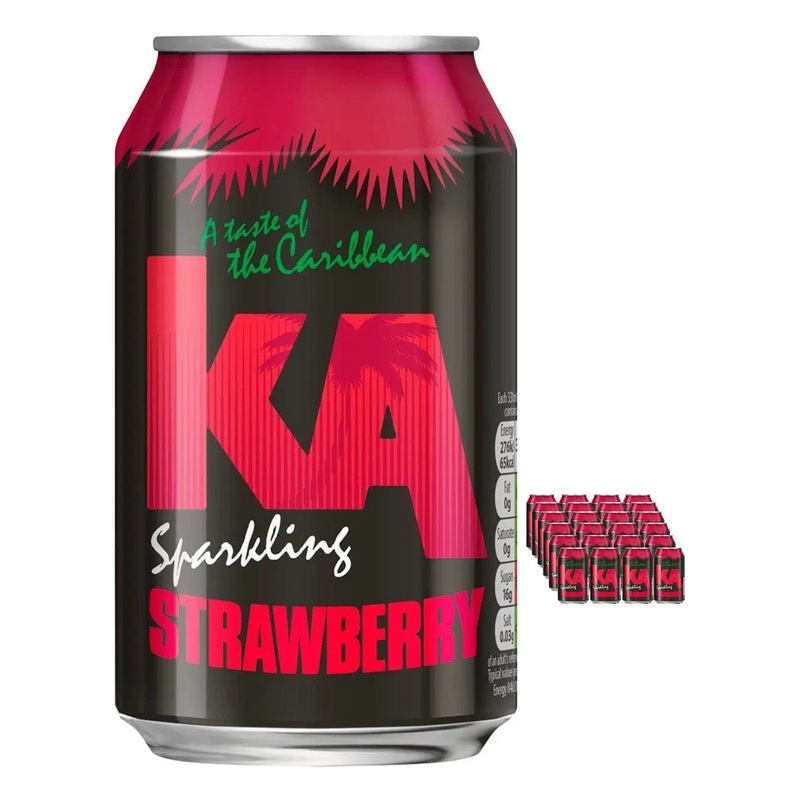 KA Sparkling Strawberry Fizzy Drink Multipack, 24 x 330 ml