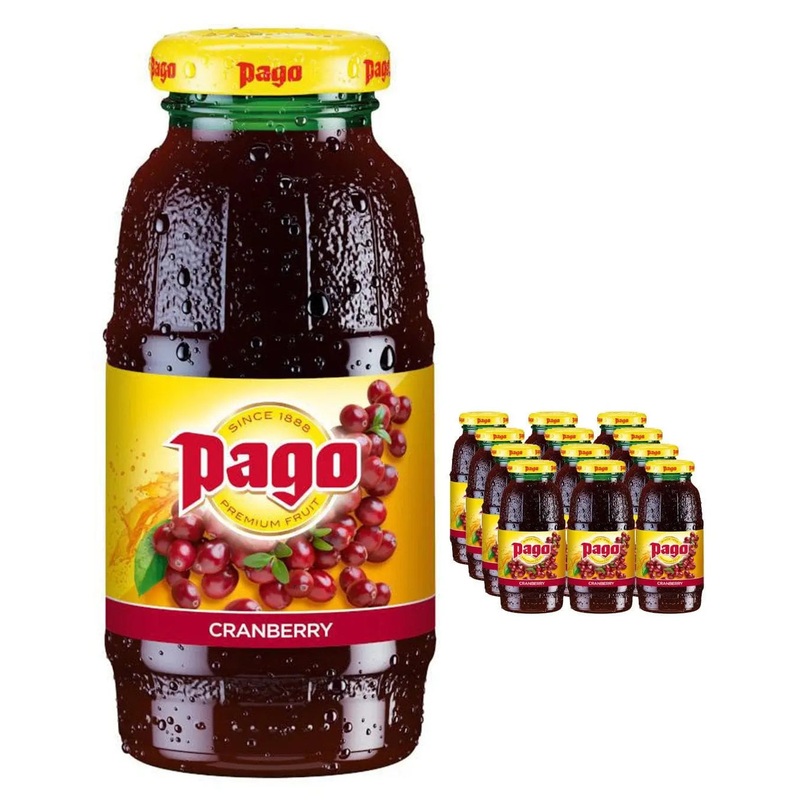 Pago Cranberry Juice Multipack, 12 x 200 ml