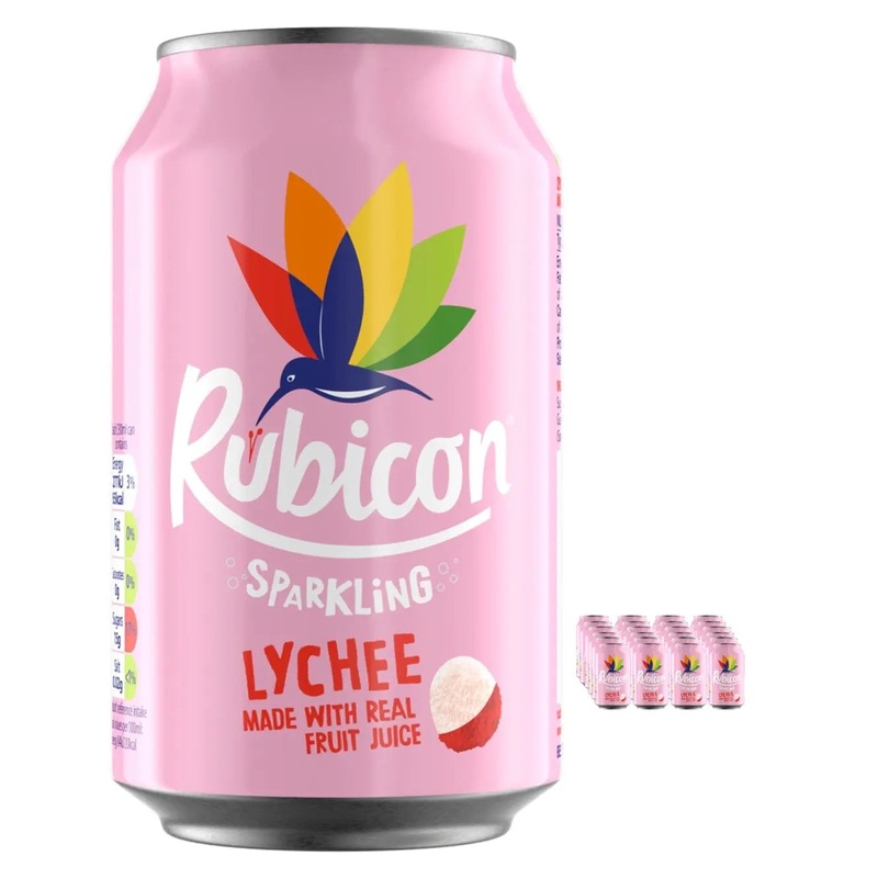 Rubicon Sparkling Lychee Juice Drink Multipack, 24 x 330 ml