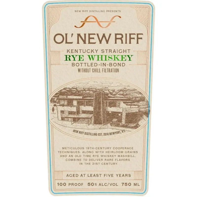 Ol'New Riff Bottled-in-Bond Straight Rye Whiskey 750mL