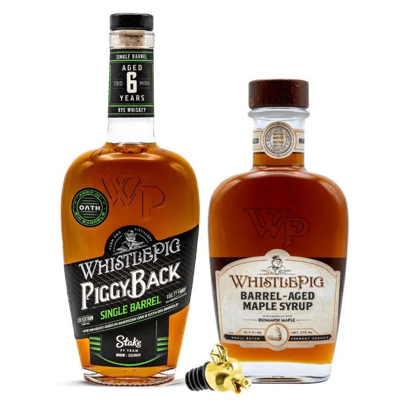 WhistlePig PiggyBack Rye: Stake F1 Team KICK Sauber Single Barrel w/ Pour Snout & Maple Syrup Bundle