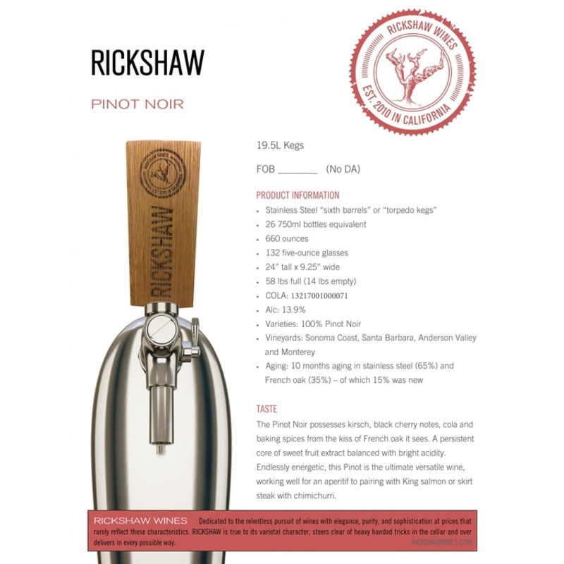 RICKSHAW PINOT NOIR KEG