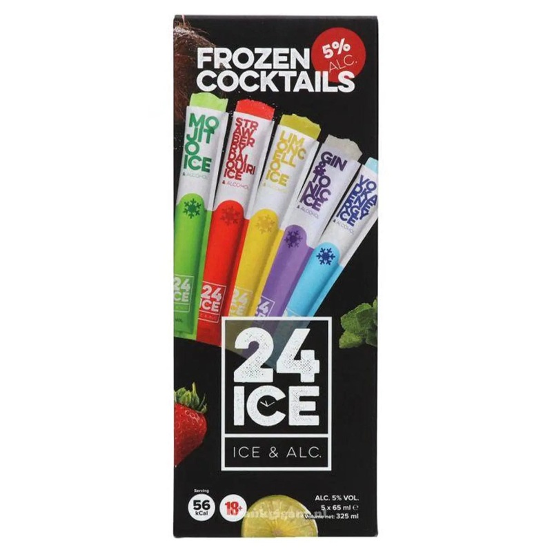 24 Ice Mixed Flavours Frozen Premixed Cocktail Multipack, 5 x 65 ml