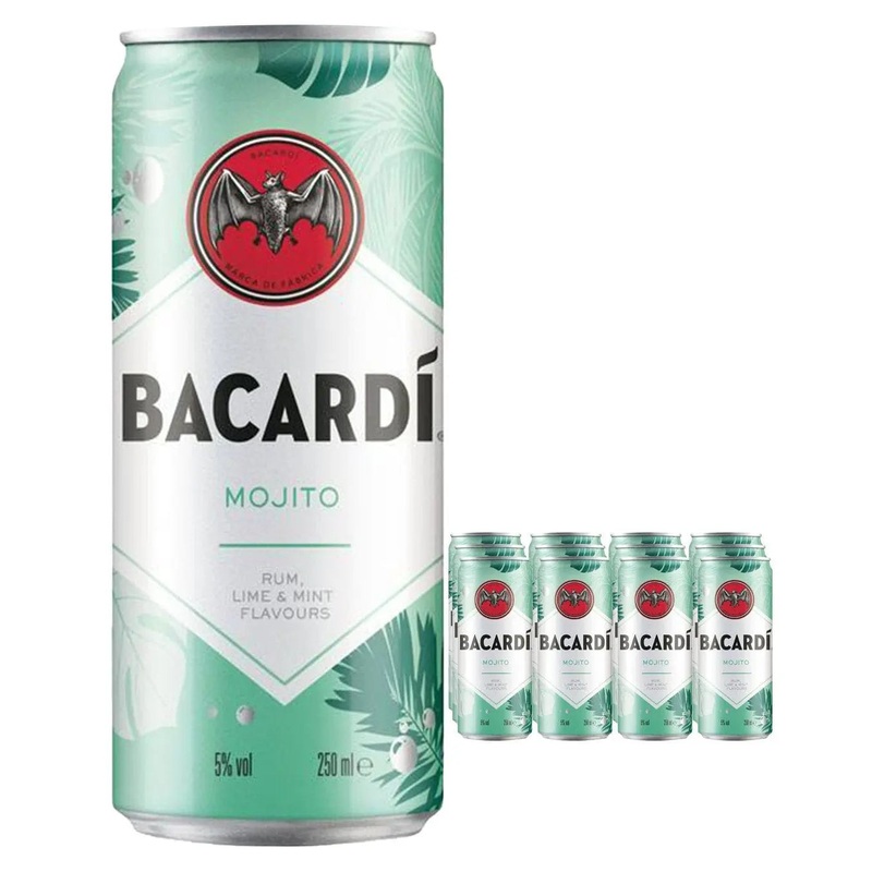Bacardi Mojito Premixed Cocktail Can Multipack, 12 x 250 ml