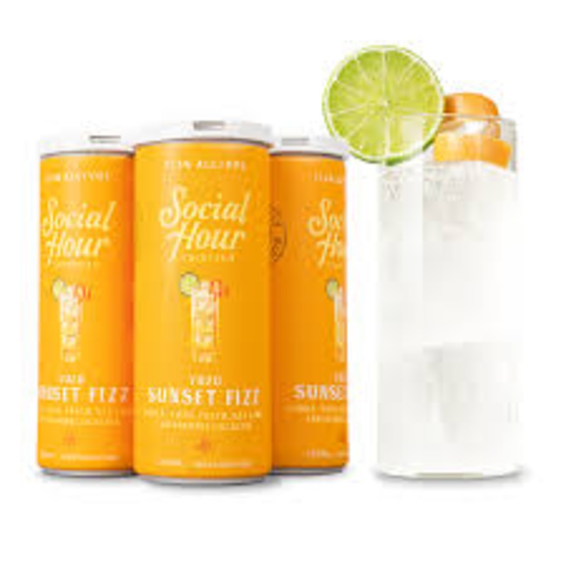 Social Hour Cocktails Yuzu Sunset Fizz 4Pk 250ml