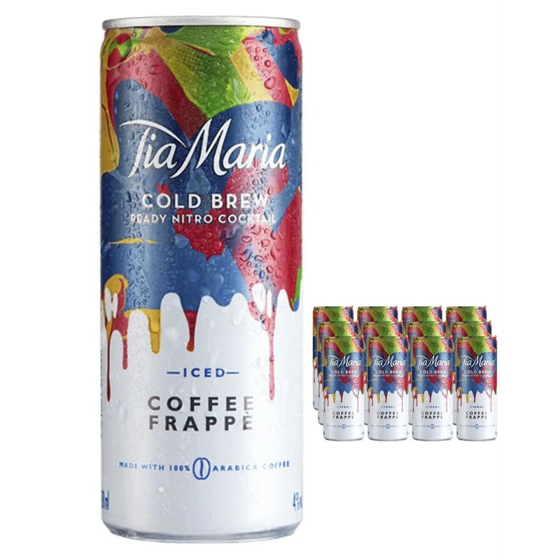 Tia Maria Cold Brew Iced Coffee Frappe Premixed Cocktail Can Multipack, 12 x 200 ml