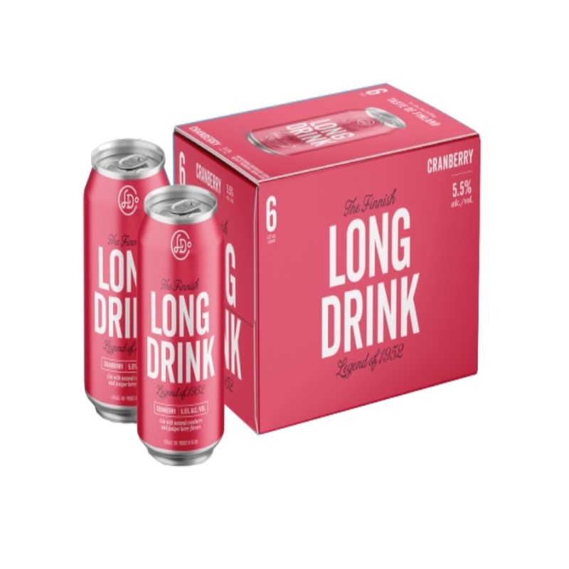 The Finnish Long Drink Cranberry 355ml 6-Pack Can