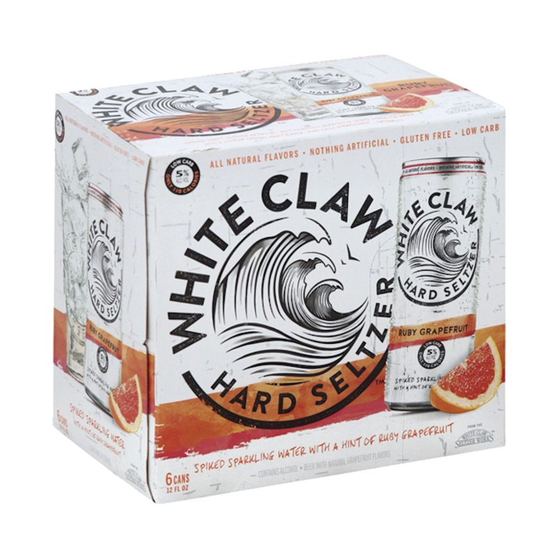 White Claw Hard Seltzer Ruby Grapefruit 12oz 6-Pack Can