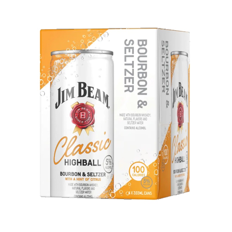 Jim Beam Bourbon & Classic Highball 355ml 4-Pack Can