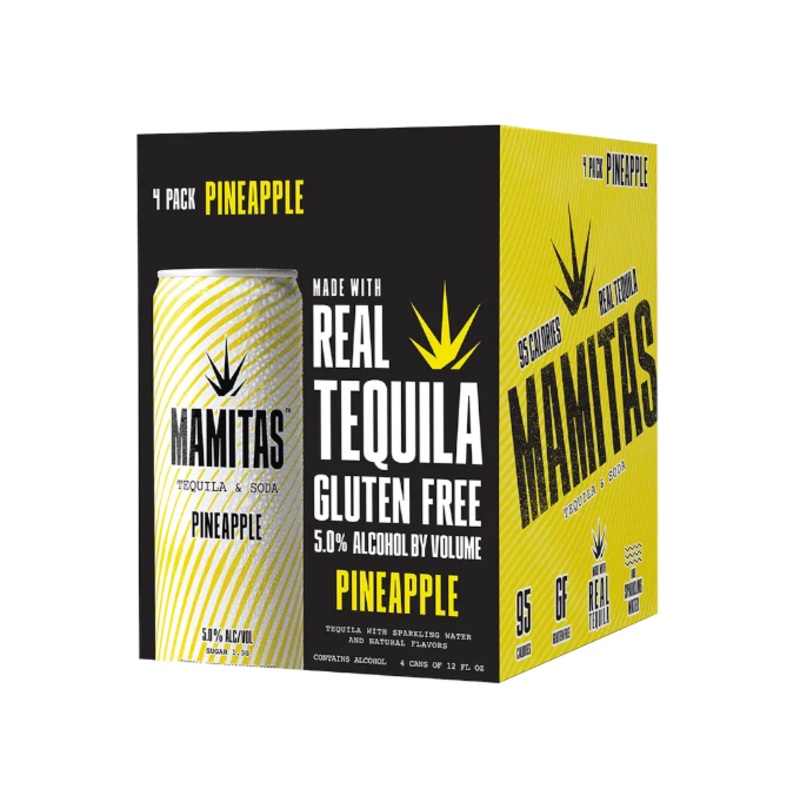 Mamitas Tequila & Soda Pineapple 12oz 4-Pack Can
