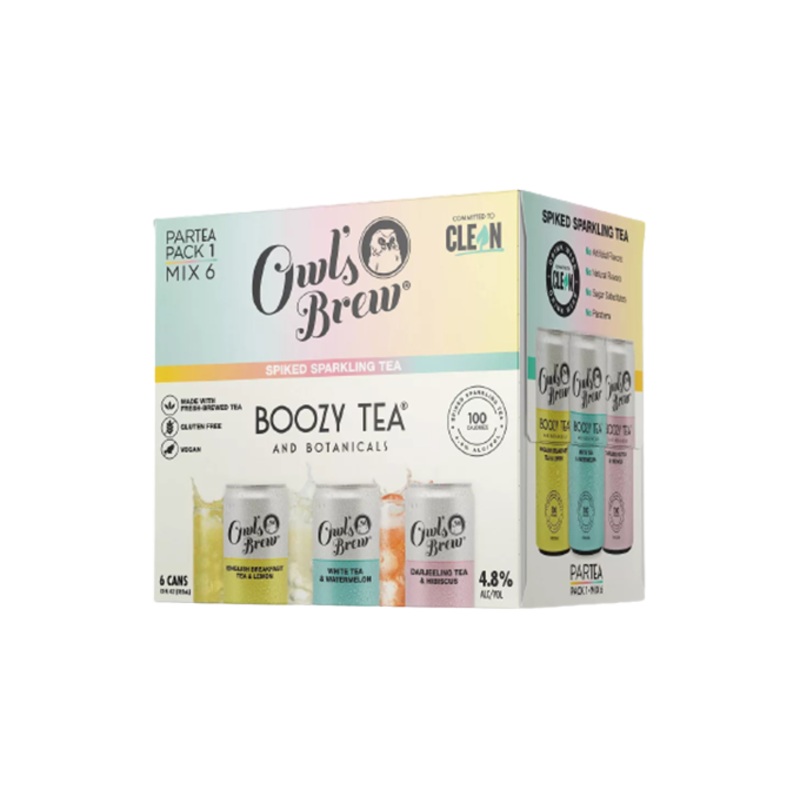 Owls Brew Boozy Tea Variety Pack 12oz 6-Pack Can