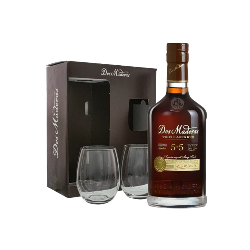 Dos Maderas 5+5 Years Gift Set 750ml (With 2 Glass)