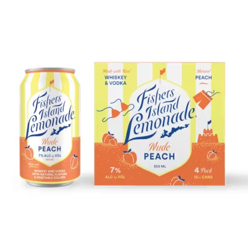 Fishers Island Lemonade Nude Peach 355ml 4-Pack Can