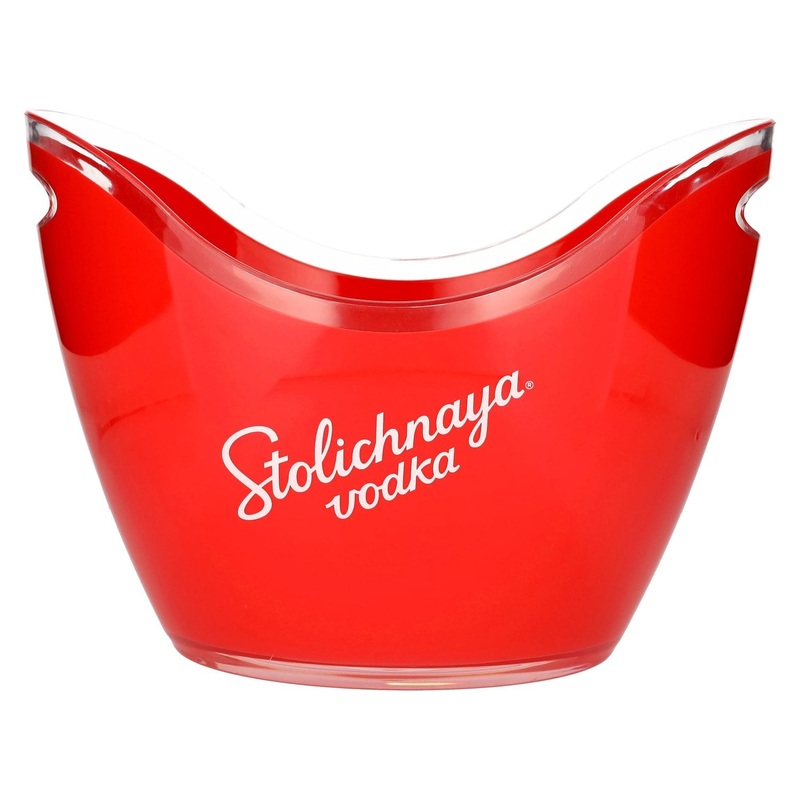 Stolichnaya bottle cooler red