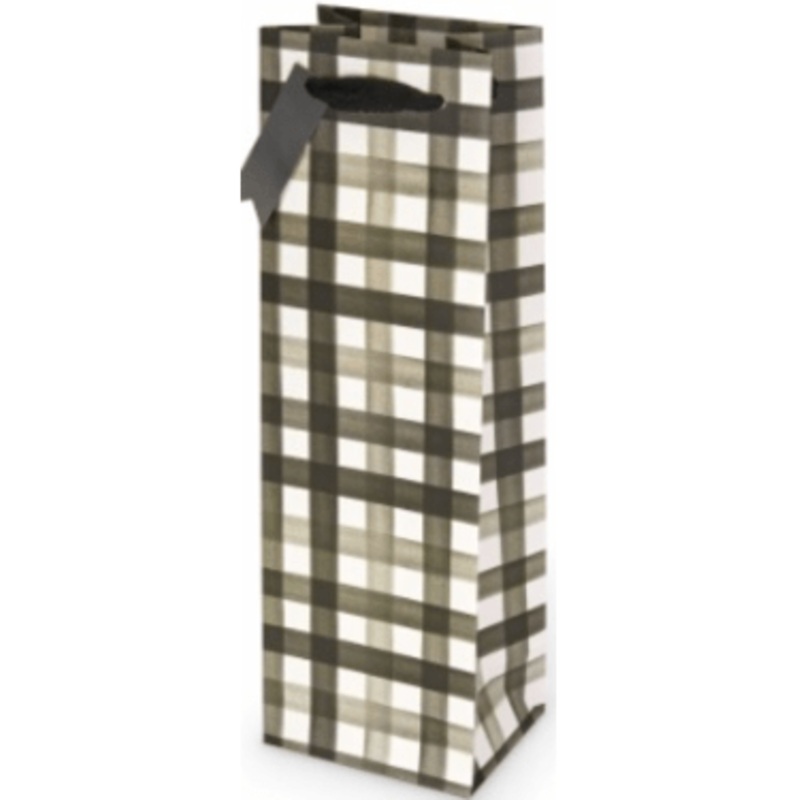 BUFFALO CHECK SINGLE BOTTLE WINE BAG