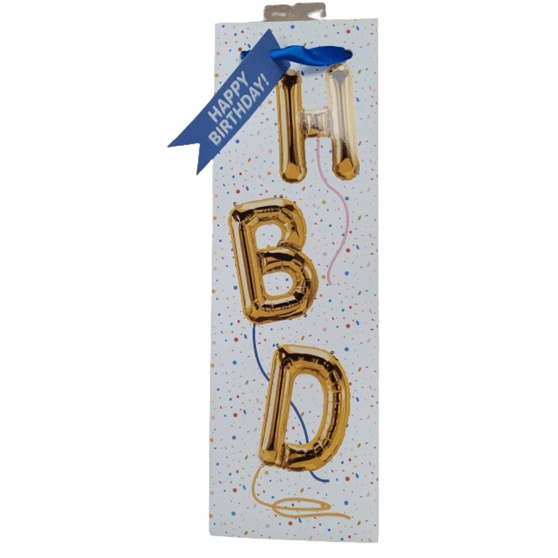 HBD BALLOON SNGL BTL BIRTHDAY WINE BAG