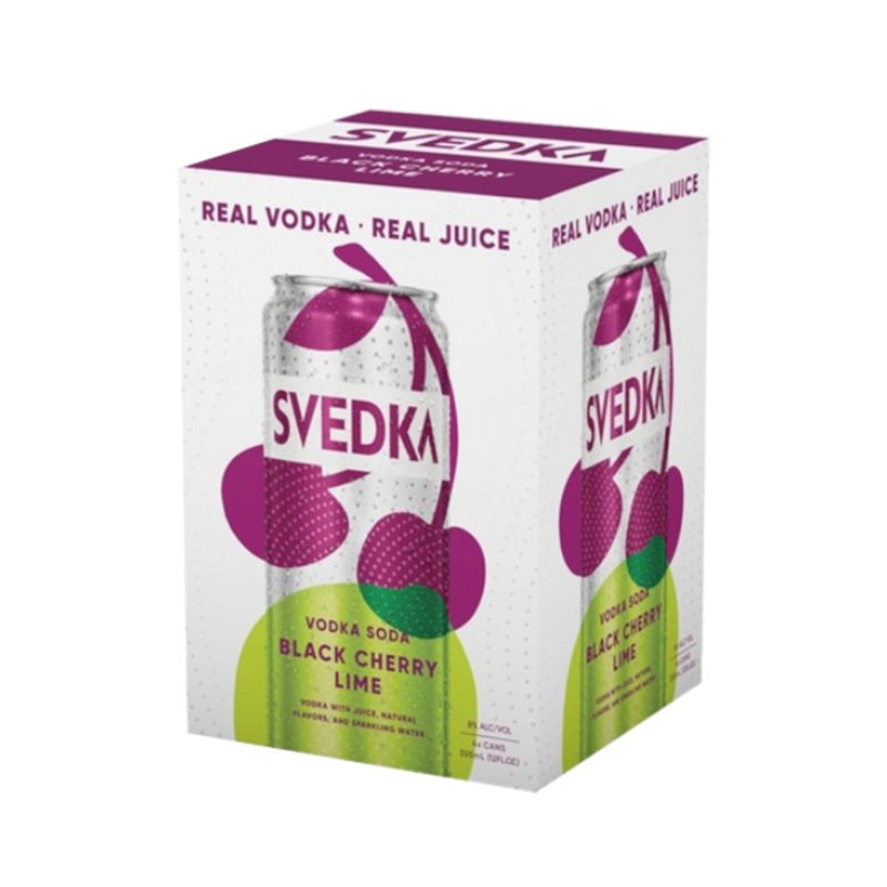 Svedka Black Cherry Lime Vodka Soda 355ml 4-Pack Can