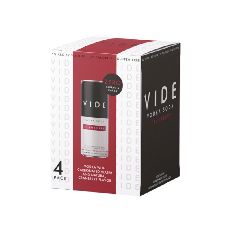 Vide Cranberry Vodka Soda 12oz 4-Pack Can