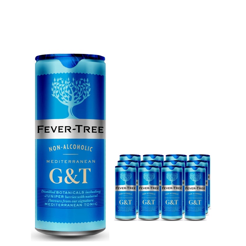 Fever-Tree Non Alcoholic Mediterranean Gin & Tonic Premixed Drink Multipack, 12 x 250 ml